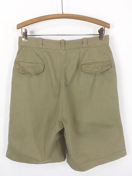 古着 50s 米軍 US ARMY 「メッシュポケット」 ミリタリー 8.2oz チノ トラウザーズ タック ショーツ ハーフ パンツ チノパン 32R
