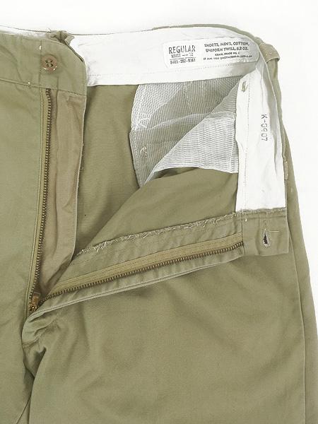古着 50s 米軍 US ARMY 「メッシュポケット」 ミリタリー 8.2oz チノ トラウザーズ タック ショーツ ハーフ パンツ チノパン 32R