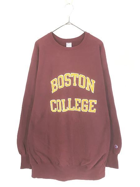 古着 90s USA製 Champion Reverse Weave 「BOSTON COLLEGE」 2段 カレッジ スウェット トレーナー XXXL 古着