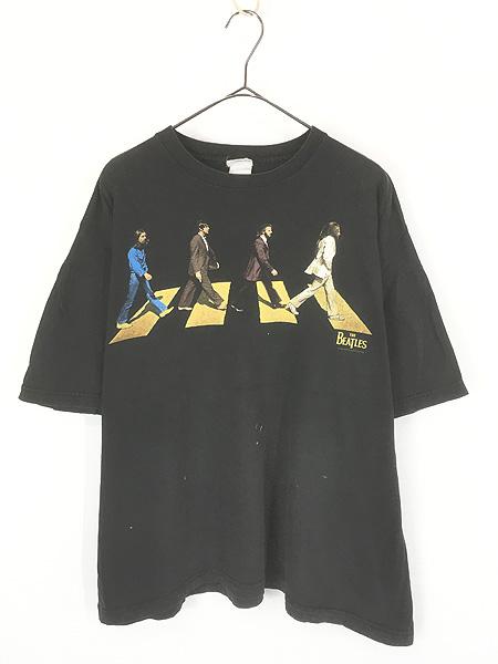 古着 90s The Beatles 「ABBEY ROAD」 メンバー フォト & バック プリント ミュージック バンド Tシャツ XL