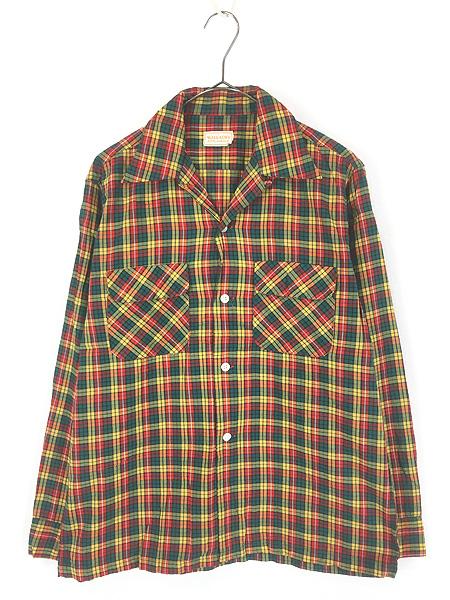 KEY キー　50's チェク柄ネルシャツ ビンテージ　ボロ　ワーク　古着 KEY キー 50's チェク柄ネルシャツ ビンテージ ボロ ワーク 古着