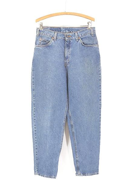 古着 90s USA製 Levi's 560-0214 ブランクタブ ブルー デニム バギー パンツ ジーンズ 強テーパード W31 L31
