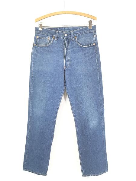 古着 90s USA製 Levi's 501-0115 「赤文字」 濃紺 ブルー デニム パンツ ジーンズ ストレート W31 L29.5