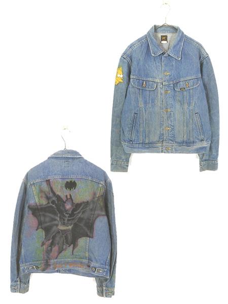 古着 80s USA製 Lee 220 バットマン シンプソンズ バート ハンドペイント デニム トラッカー ジャケット Gジャン 44R