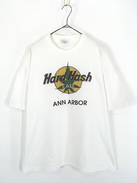 古着 90s USA製 Hard Hash Cafe 大麻 マリファナ ガンジャ ドラック パロディ Tシャツ XL