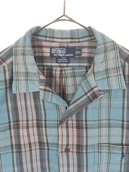 古着 90s Polo Ralph Lauren 「CALDWELL」 マルチ チェック 半袖 開襟