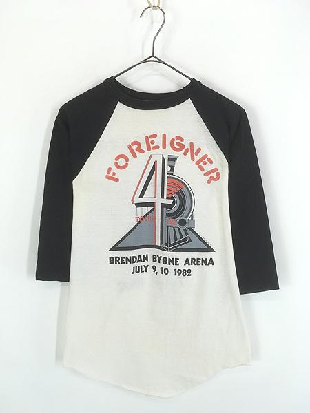 古着 80s USA製 FOREIGNER 「Tour 82」 ツアー ハード ロック バンド ラグラン Ｔシャツ M