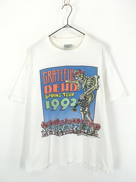古着 90s USA製 Grateful Dead 「Spring Tour 1992」 Antonio Reonegro 豪華 スカル ローズ ロック バンド Tシャツ L