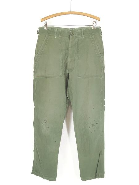 古着 60s 米軍 US ARMY Type1 Class1 100%コットンサテン ミリタリー ベイカー トラウザーズ パンツ スリム!! W33 L31