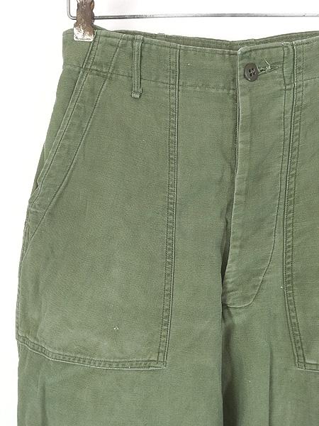 古着 60s 米軍 US ARMY 「初期」 8.5oz コットンサテン ミリタリー ベイカー パンツ ストレート M