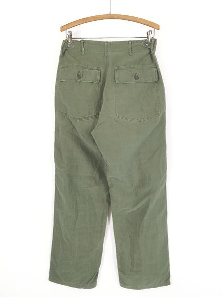 古着 60s 米軍 US ARMY 「初期」 8.5oz コットンサテン ミリタリー ベイカー パンツ ストレート M