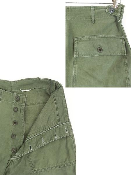 古着 60s 米軍 US ARMY 「初期」 8.5oz コットンサテン ミリタリー ベイカー パンツ ストレート M
