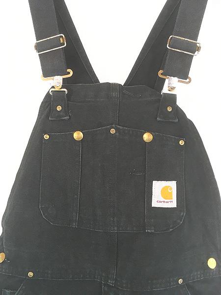 古着 90s- Carhartt BLK ブラック ダック Wニー ワーク オーバーオール