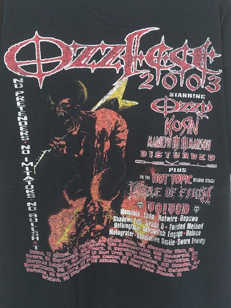 古着 00s OZZ FEST 2003 豪華 ラインナップ ハードコア ヘヴィ メタル パンク ロック バンド フェス Tシャツ XL 古着 00s OZZ FEST 2003 豪華 ラインナップ ハードコア ヘヴィ メタル
