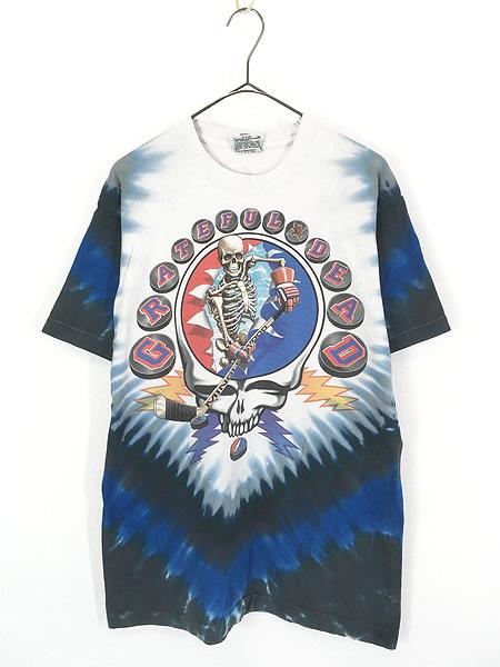 古着 90s USA製 Grateful Dead 「Minglewood」 ホッケー スカル デッドヘッド サンダー ロック バンド タイダイ Tシャツ L