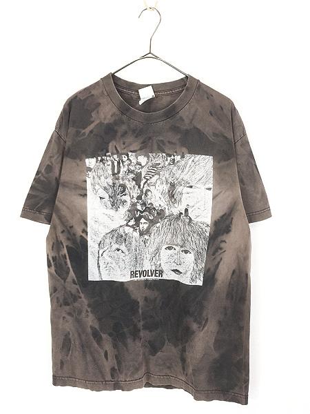古着 00s The Beatles 「Revolver」 モノクロ フォト ロック バンド ブリーチ Tシャツ L
