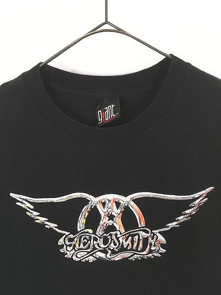 古着 00s AERO SMITH シンプル ロゴ ハード ロック バンド Tシャツ XL位