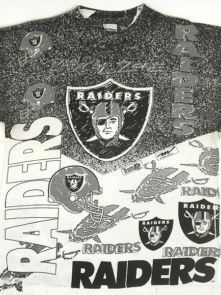 古着 90s Los Angeles Raiders レイダース 豪華 オールオーバー Tシャツ L 古着 古着 90s Los Angeles Raiders レイダース 豪華 オールオーバー T