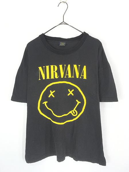 古着 00s NIRVANA スマイル スマイリー フェイス グランジ ロック バンド ブートレグ Tシャツ L