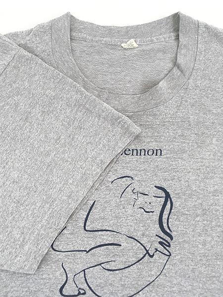 古着 80s USA製 John Lennon 蛇雲玲音 「Bag One」 ドローイング アート ミュージック Tシャツ L 古着 80s USA製 John Lennon 蛇雲玲音 「Bag One」 ドローイング
