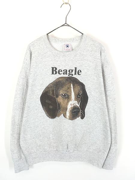 古着 90s USA製 犬 ビーグル アニマル スウェット トレーナー L 古着
