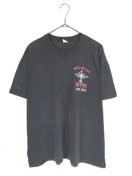 古着 80s USA製 MOTLEY CRUE 「Tour 89-90」 ヘヴィ メタル ロック バンド クルー Ｔシャツ XL