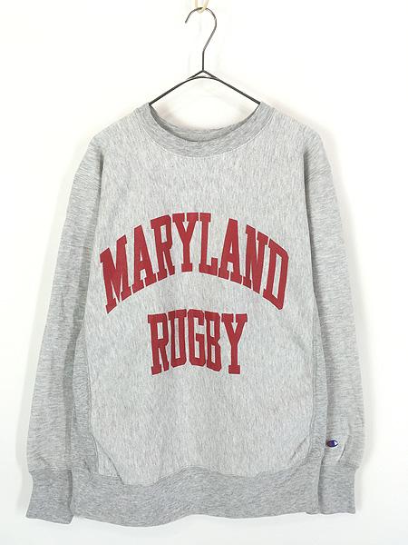 古着 90s USA製 Champion Reverse Weave 「MARYLAND RUGBY」 カレッジ ラグビー リバース スウェット L 古着