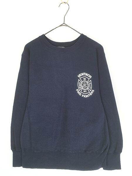 古着 80s USA製 Champion Reverse Weave 「VENTNOR」 消防士 ファイヤーマン リバース スウェット M 古着