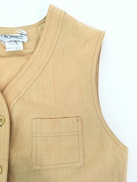 レディース 古着 80s PROPHECY 無地 ソリッド コットン ベスト