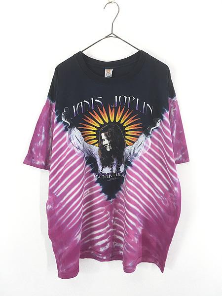 レディース 古着 00s USA製 Janis Joplin 「KOZMIC BLUES」 サイケデリック ロック シンガー タイダイ Tシャツ XXL