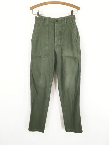 レディース 古着 60s 米軍 US ARMY 「初期」 Type1 Class1 100%コットンサテン ミリタリー ベイカー トラウザーズ パンツ スリム W26 L31