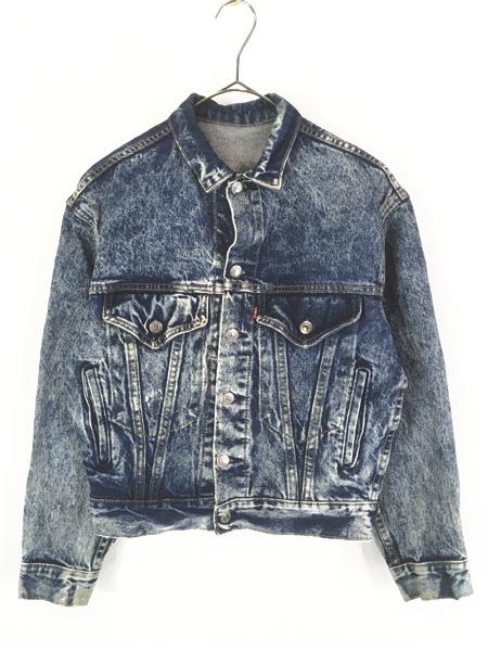 レディース 古着 80s USA製 Levi's 57514 ロング ポケット デニム トラッカー ジャケット Gジャン ショート丈 L
