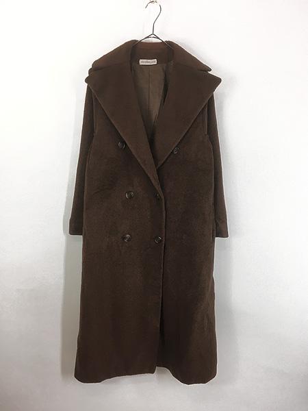 レディース 古着 70s USA製 John anthony pret シャギー カシミヤ ウール ダブル ロング コート M位