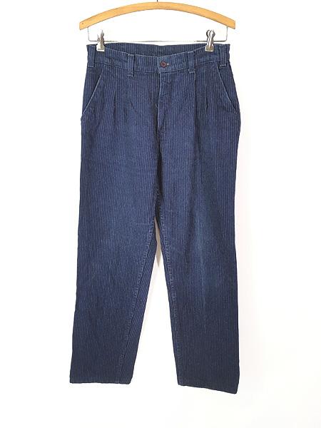 レディース 古着 80-90s Levi's 濃紺 ストライプ デニム 2タック パンツ ジーンズ テーパード W29 L29.5 古着