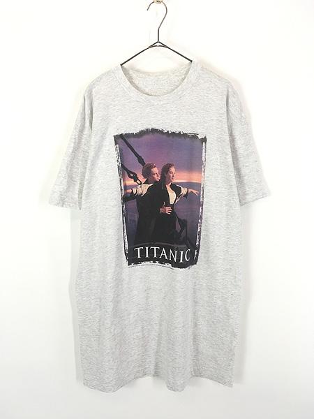 レディース 古着 90s A James Cameron Film TITANIC タイタニック フォト 映画 ムービー Tシャツ XL位 古着