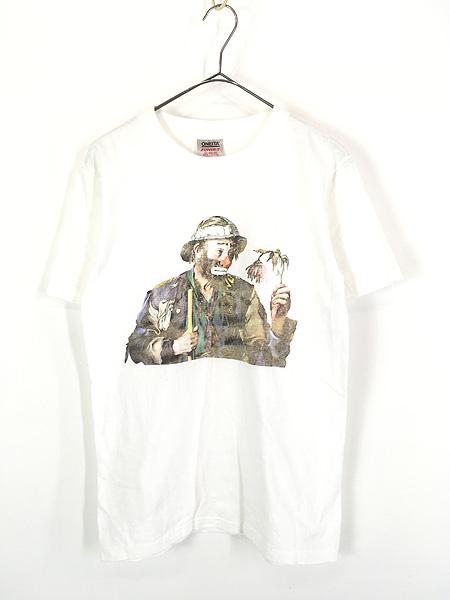 レディース 古着 90s USA製 Emmett Kelly Jr  Weary Willie ピエロ 道化師 偉人 フォト アート Tシャツ M 古着