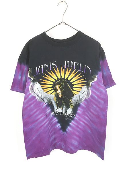 レディース 古着 00s USA製 Janis Joplin 「KOZMIC BLUES」 サイケデリック ロック シンガー タイダイ Tシャツ M 古着