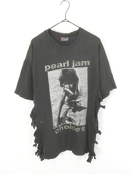 レディース 古着 pearl jam 「choices」 グランジ ロック バンド リメイク Ｔシャツ XL 古着