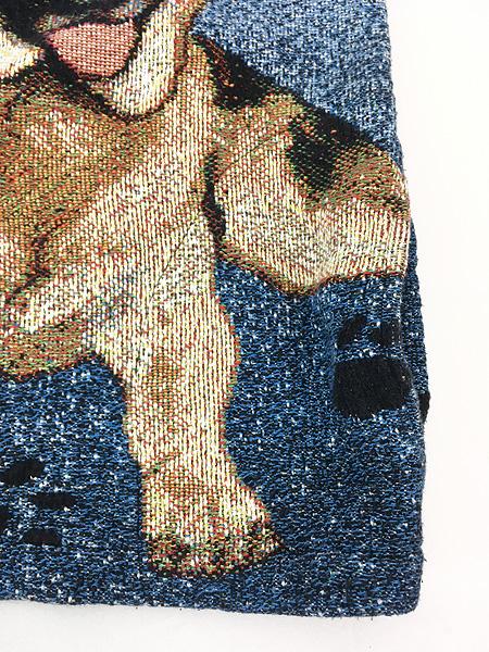 レディース 古着 80s USA製 SUGAR STREET 犬 わんちゃん 足跡 総柄