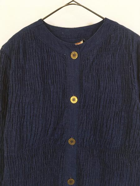 レディース 古着 80s USA製 BIS 濃紺 デニム ダンガリー シャーリング