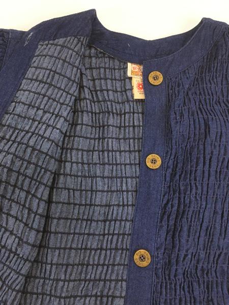 レディース 古着 80s USA製 BIS 濃紺 デニム ダンガリー シャーリング