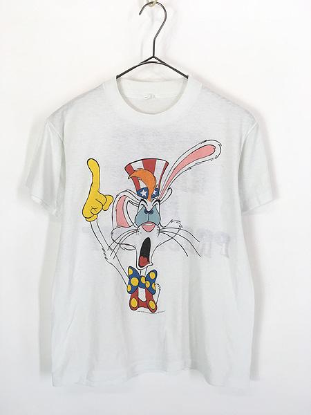 レディース 古着 80s Disney ロジャー ラビット 大統領候補 両面 プリント Tシャツ S位 古着
