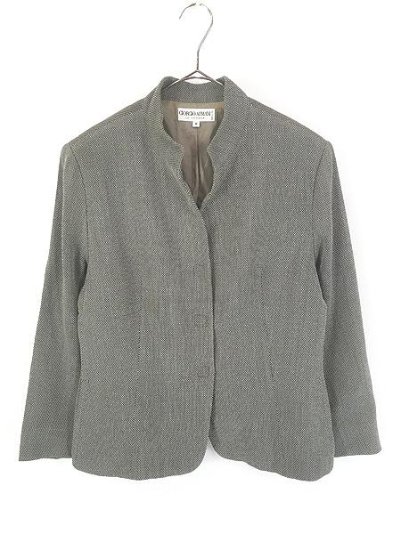 レディース 古着 90s Italy製 GIORGIO ARMANI ウール スタンドカラー ジャケット 8