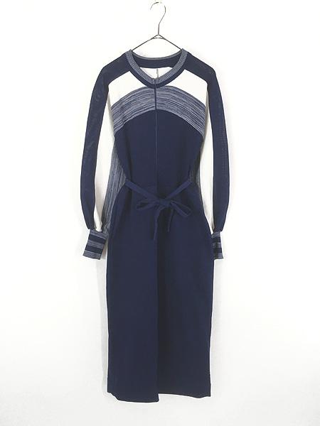 レディース 古着 70s JC Penny 2tone ボーダー ジャージ オールインワン つなぎ 16 L位