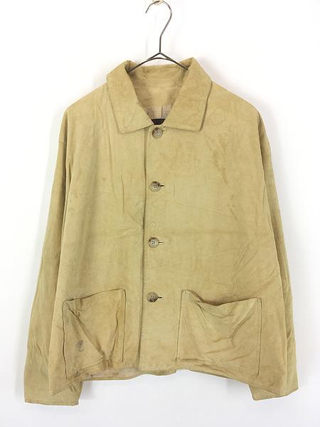 レディース 古着 90s USA製 Ralph Lauren Purple Label 本革 スエード レザー カバーオール ジャケット M