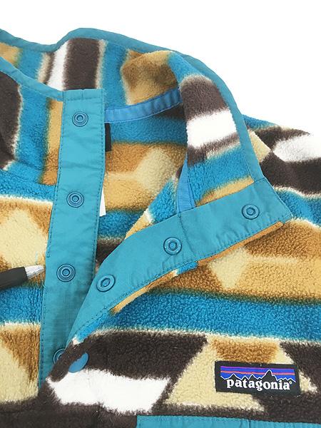 レディース 古着 14s Patagonia ネイティブ ボーダー 総柄 スナップT シンチラ フリース ジャケット M レディース 古着 14s Patagonia ネイティブ ボーダー 総柄 スナップT