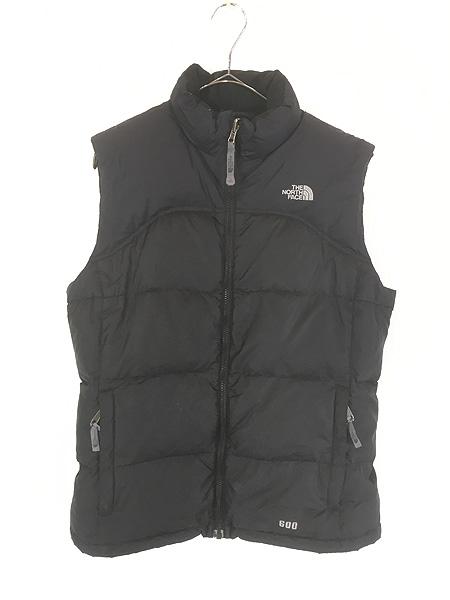 レディース 古着 TNF The North Face 600 フィルパワー ダウン ベスト オールブラック XL