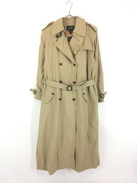 レディース 古着 90s Ralph Lauren ダブルブレスト トレンチ ロング コート フルセット!! 10 M位