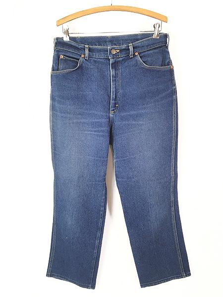 古着 80s USA製 Lee 307-1746 ヒゲ 縦落ち ブルー ストレッチ デニム パンツ ジーンズ ストレート W32 L26