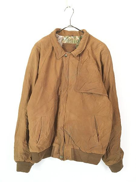 古着 90s Marlboro ガンフラップ 本革 スエード レザー ジャケット ブルゾン L 古着